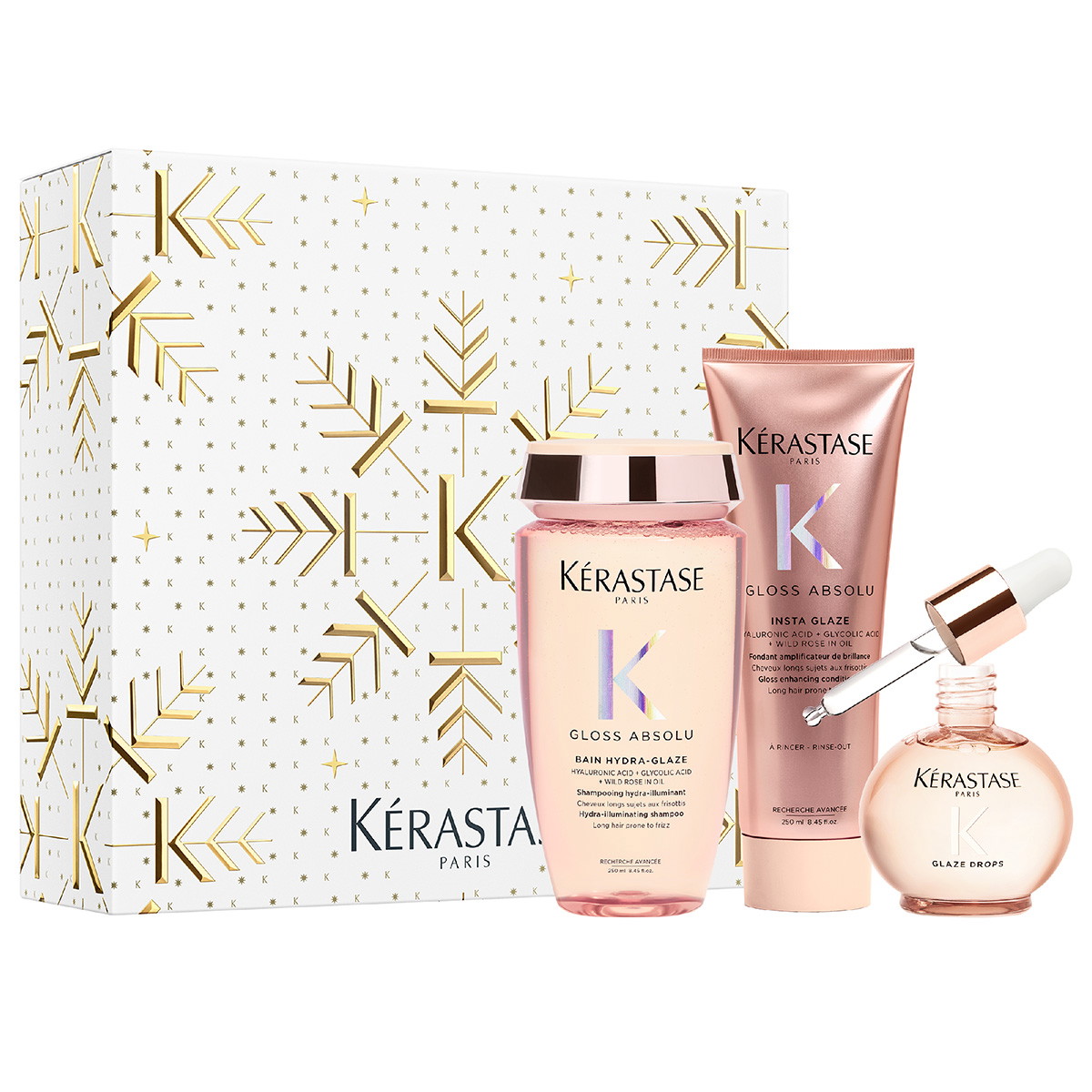 Gloss Absolu Trio XMas Set (Shampoo 250ml + Conditioner 250ml + Drops 45ml)