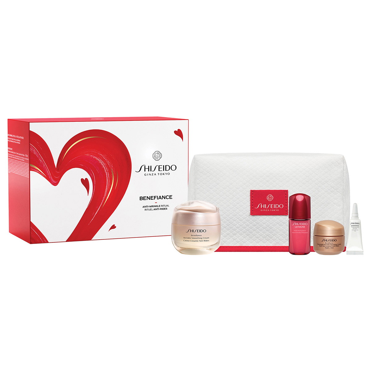 Benefiance Pouch Set (Cream 50ml + Serum 10ml + Wrinkle Cream 15ml + Eye Cream 3ml + Pouch)