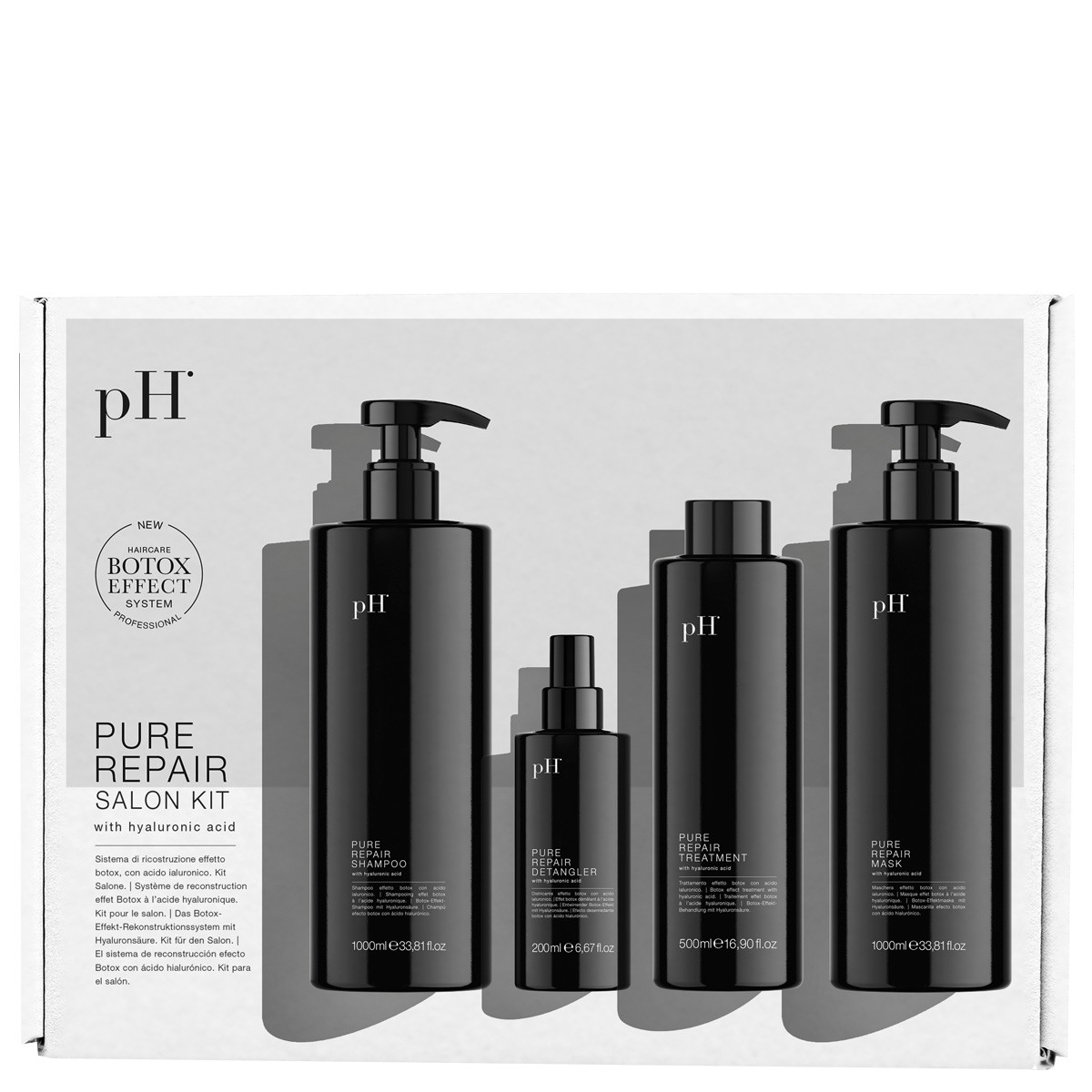 Pure Repair Salon Kit (Shampoo 1000ml + Mask 1000ml + Treatment 500ml + Detangler 200ml)