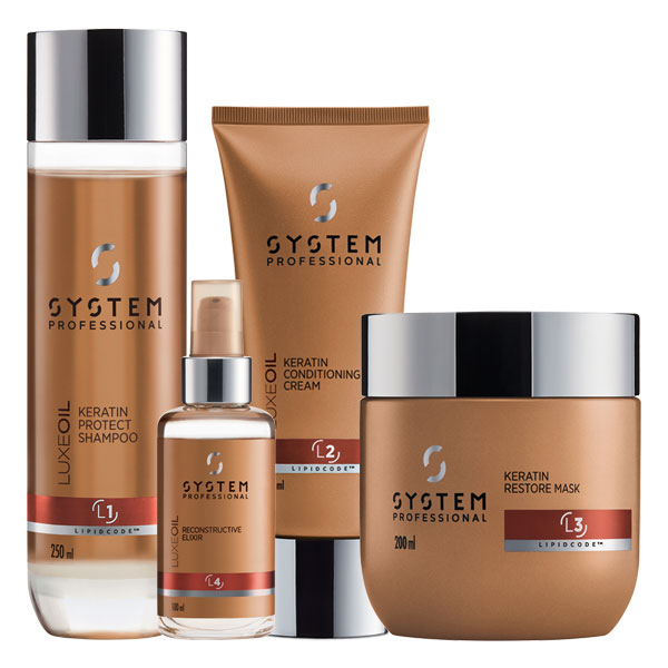 Luxeoil Set Variante 1 (Shampoo 250ml + Conditioner 200ml + Mask 200ml + Elixir 30ml)