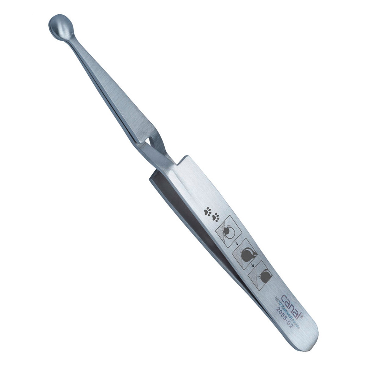 Tick tweezers for animals stainless steel, 12 cm