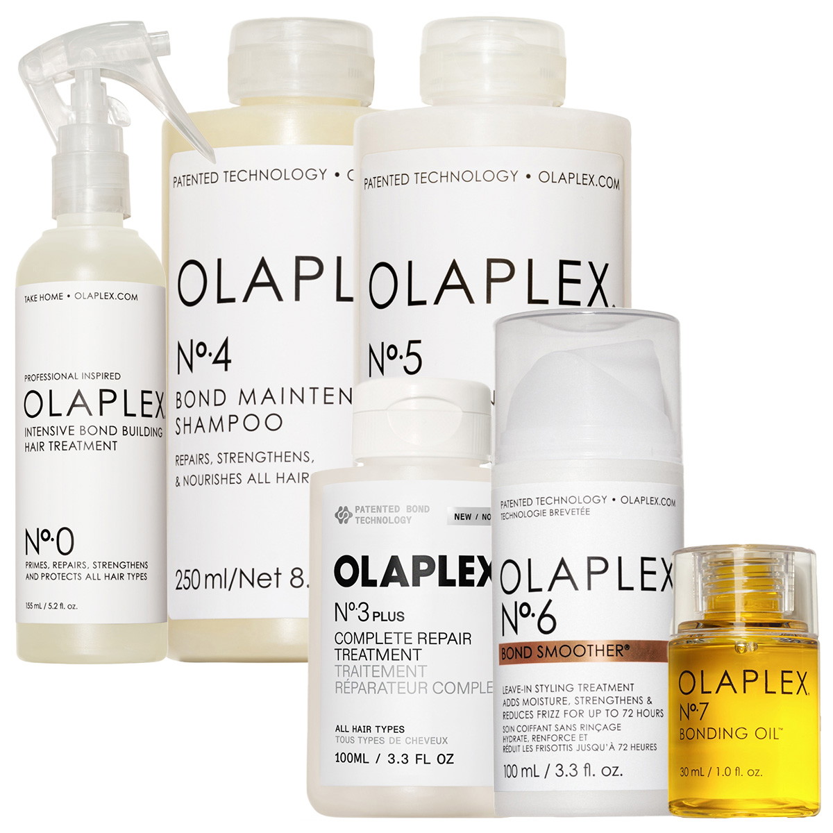 Big Olaplex Set (No.0 155ml + No.3PLUS 100ml + No.4 250ml + No.5 250ml + No. 6 100ml + No.7 30ml)