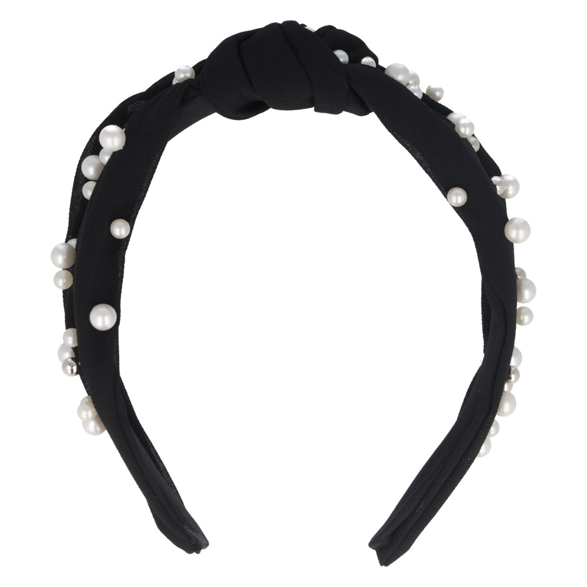 Diadema negra con perlas
