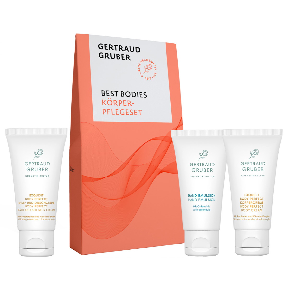 Best Bodies Körperpflegeset (Duschcreme 30ml + Körpercreme 30ml + Emulsion 30ml)