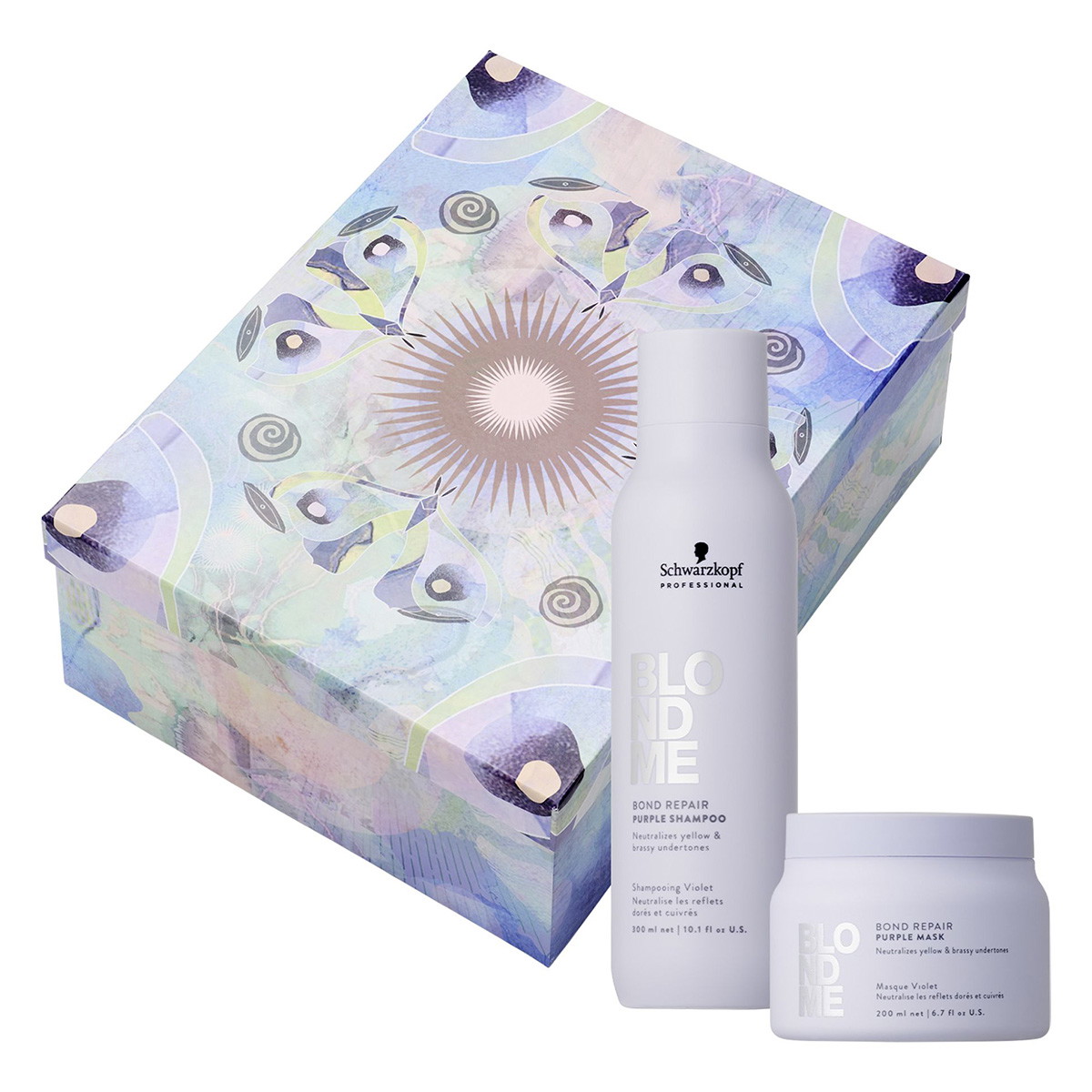 BLONDME Confezione regalo viola (shampoo 300 ml + maschera 200 ml)