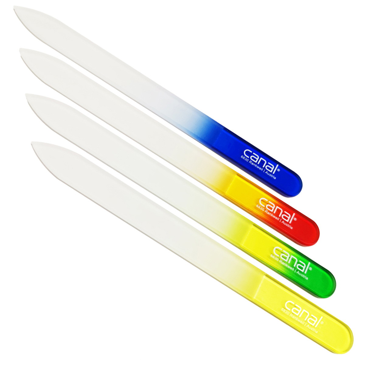 Hard glass file colored handle