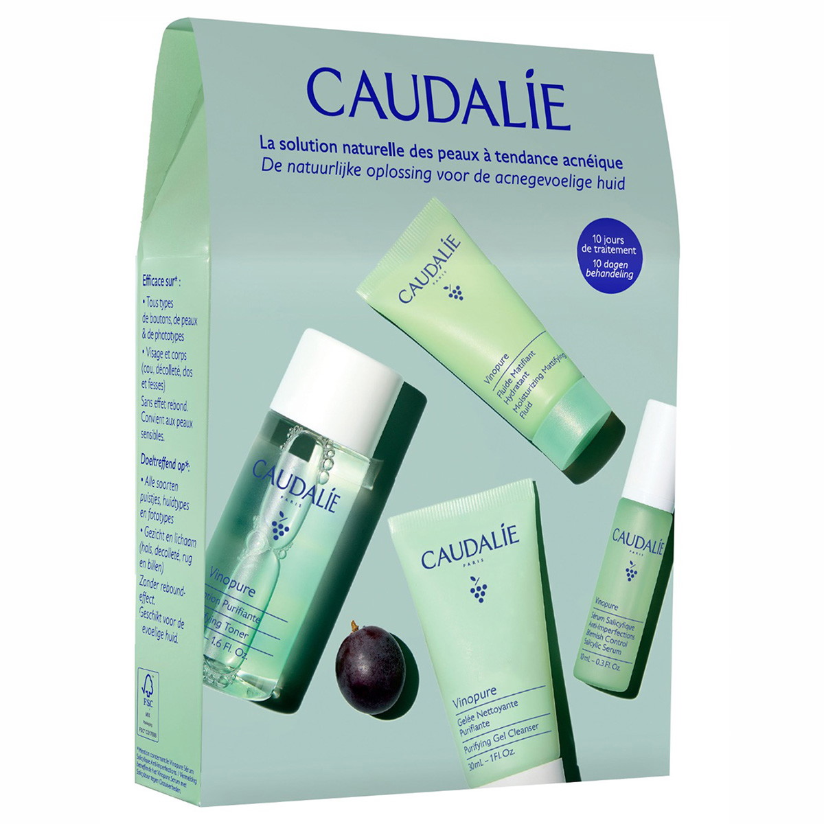 Vinopure Starter Kit (Gel 30ml + Toner 50ml + Serum 10ml + Fluid 15ml)