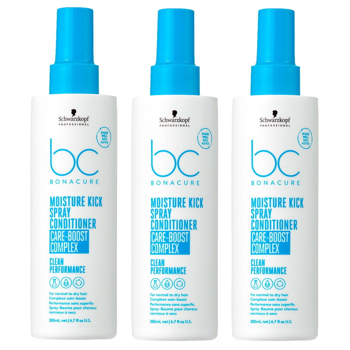 BC Bonacure MOISTURE KICK Spray Conditioner 3er Set