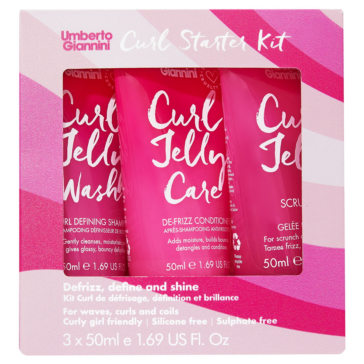 Curl Jelly Starter Kit (Shampoo 50ml + Conditioner 50ml + Scrunching Jelly 50ml)