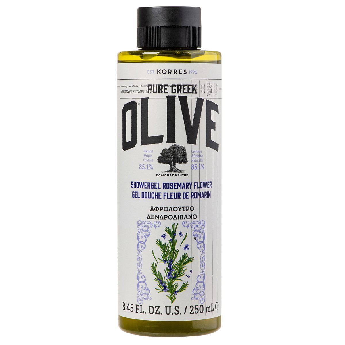 Pure Greek Olive Showergel Rosemary Flower