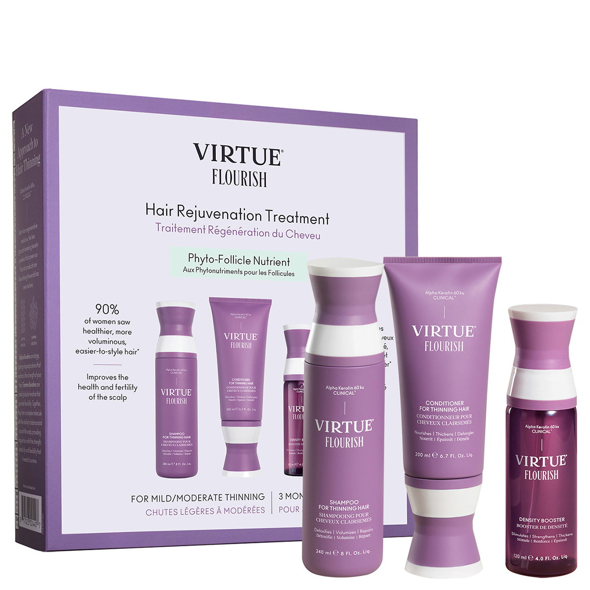 Flourish Hair Rejuvenation Treatment (Shampoo 240ml + Conditioner 200ml + Booster 100ml)