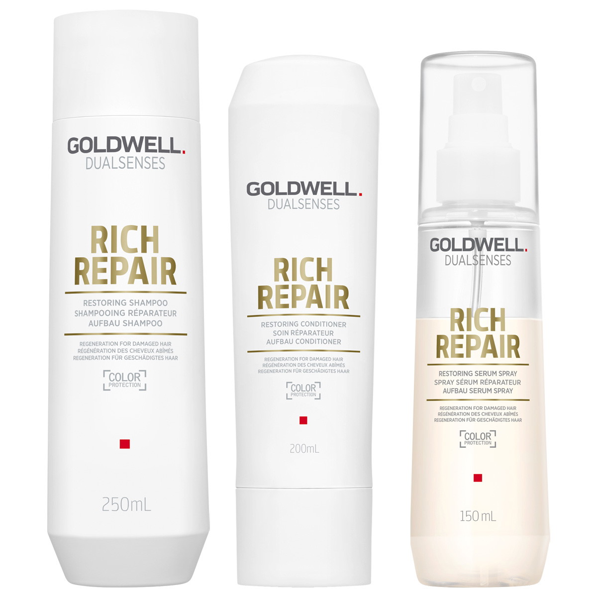 Dualsenses Rich Repair Set (Shampoo 250ml + Conditioner 200ml + Serum Spray 150ml)
