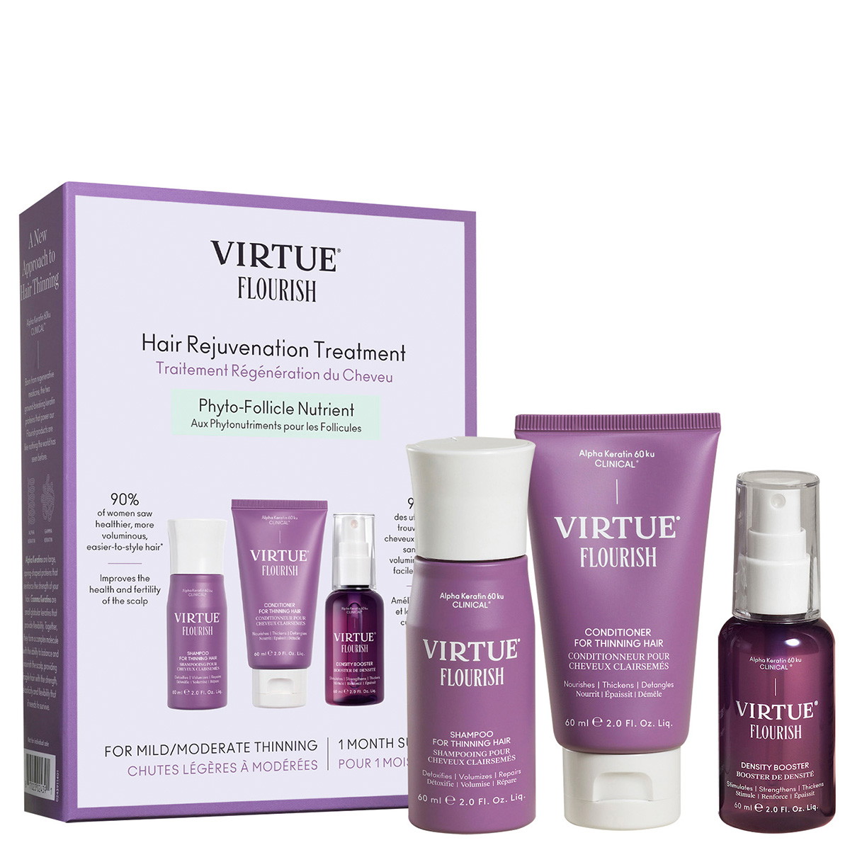 Flourish Hair Rejuvenation Treatment (Shampoo 60ml + Conditioner 60ml + Booster 60ml)