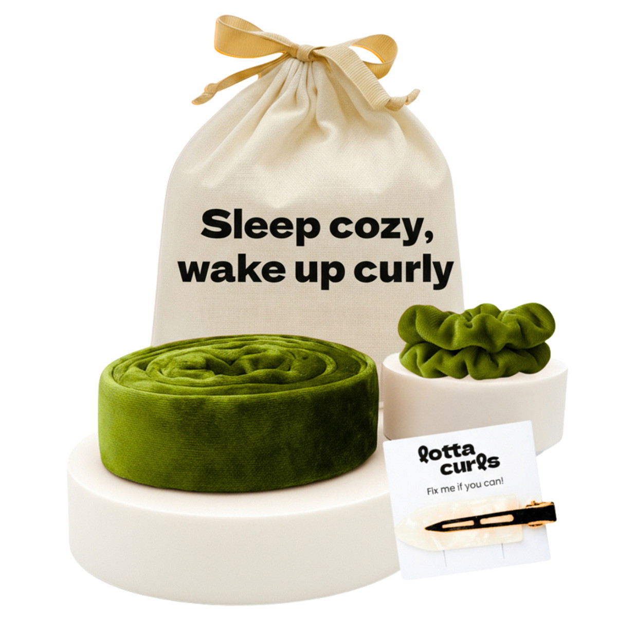 Lockenband Set Noble Olive