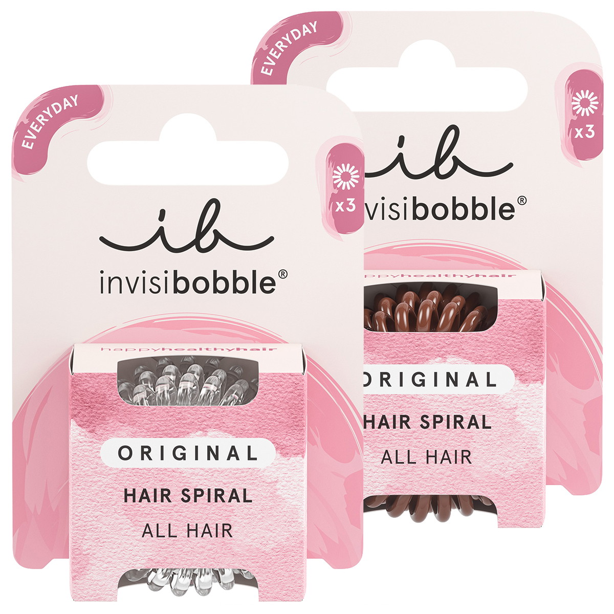 Lot d'élastiques à cheveux (1 x marron + 1 x transparent)